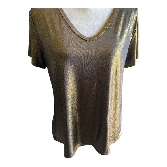 NWT-FACE KISSES-BLACK & GOLD TOP-SIZE LARGE - Picture 2 of 8